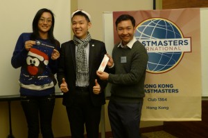 Best Evaluator (Sandy Chan) and Best Table Topic Speaker (Ben Fung)