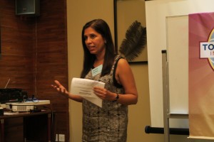 Aparna giving feedback